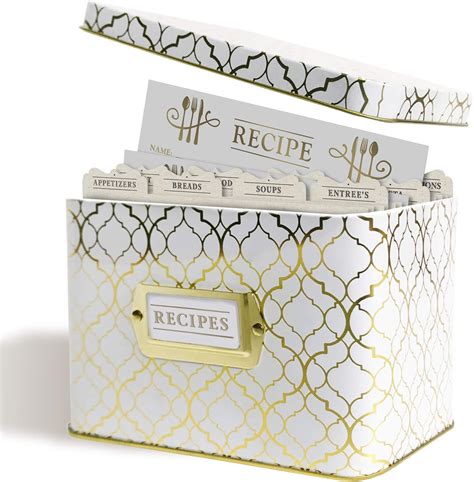 steel recipe box|Amazon.com: Recipe Box.